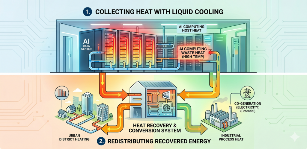 How Data Center Liquid Cooling Turns AI Waste Heat Into Usable Energy