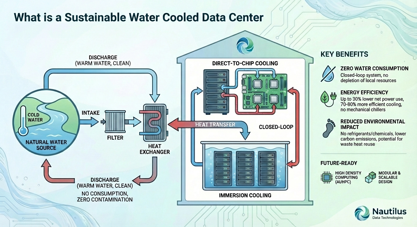What is a sustainable water cooled data center?